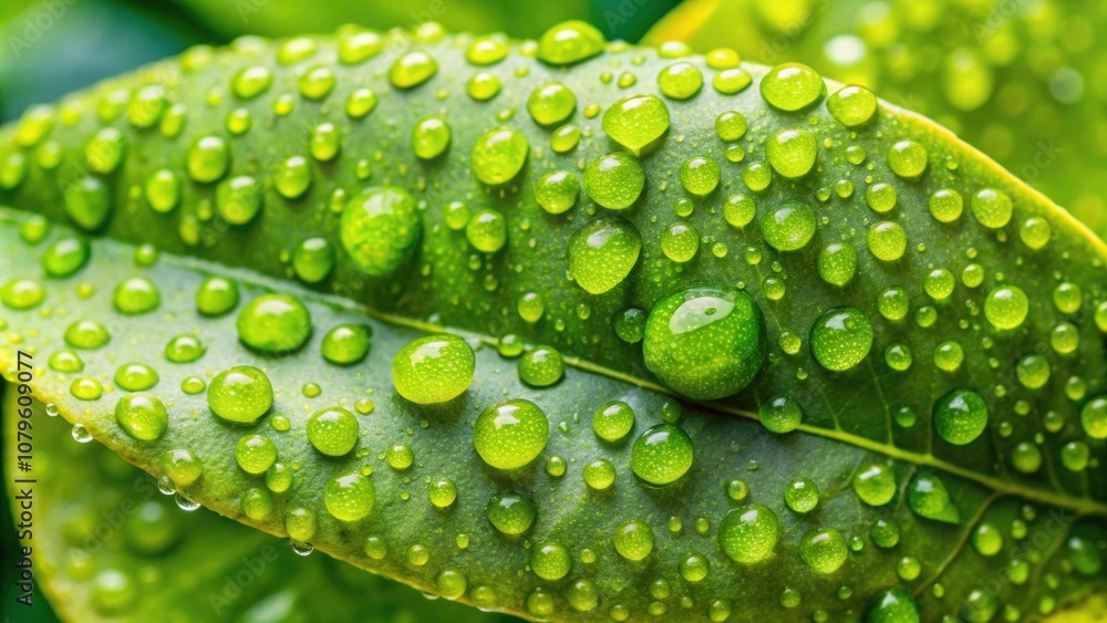 Close-up of fresh raindrops on a vibrant lemon leaf , raindrops, water, lemon leaf, close-up, fresh, juicy, beautiful, tree Close-up of fresh raindrops on a vibrant lemon leaf , raindrops, water, lemon leaf, close-up, fresh, juicy, beautiful, tree