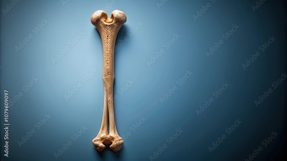 Detailed rendering of a human femur showcasing bone density and structure, anatomy, medical, skeletal system, femur Detailed rendering of a human femur showcasing bone density and structure, anatomy, medical, skeletal system, femur