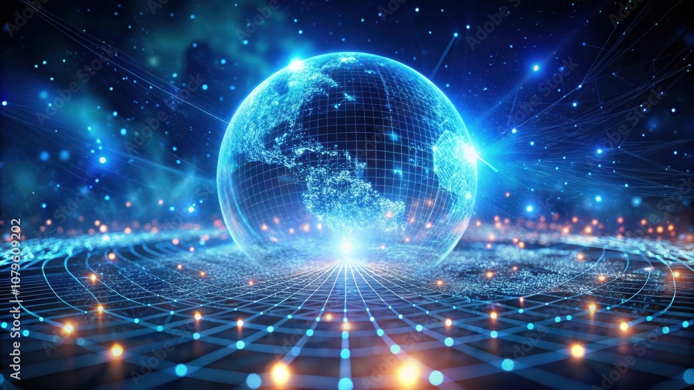 Futuristic microworld with glowing particles and grids, sci-fi, futuristic, abstract, technology, digital, cyber Futuristic microworld with glowing particles and grids, sci-fi, futuristic, abstract, technology, digital, cyber