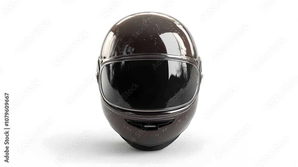 Black Motorcycle Helmet with Visor and Scratches Black Motorcycle Helmet with Visor and Scratches