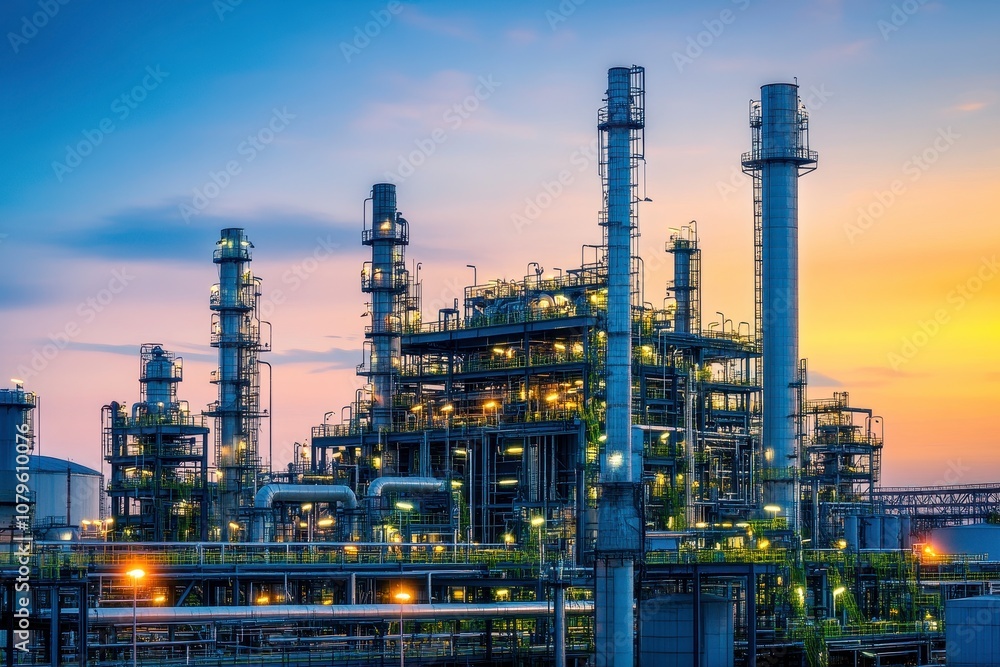 Industrial Plant with Leaks in Shadowy Lighting Industrial Plant with Leaks in Shadowy Lighting