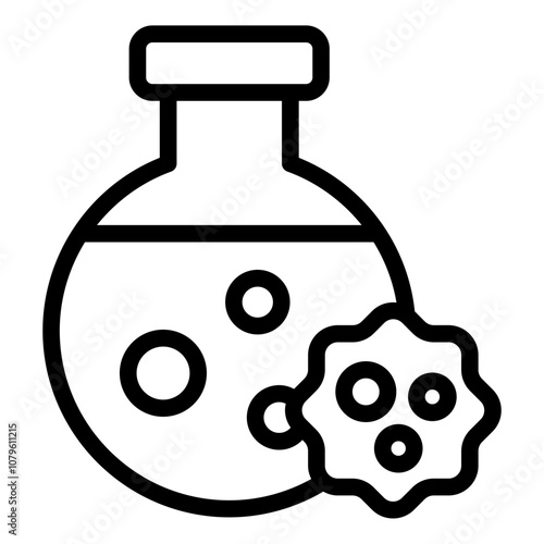 Lab Flask for Cancer Test outline icon