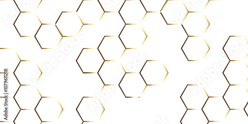 Abstract hexagon white background with shadow .golden background Futuristic blue neon honeycombs. Modern technology design. Vector illustration.	
