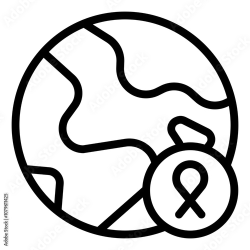 World Global Cancer AwarnessDay outline icon