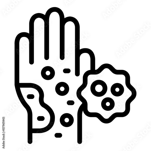 Skin Cancer infection at Hand  outline icon