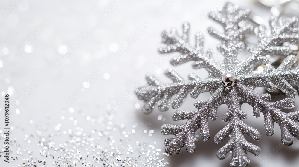 Christmas Tree Ornament in Shape of a Snowflake Isolated on White Christmas Tree Ornament in Shape of a Snowflake Isolated on White