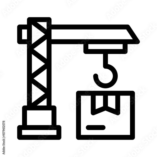 Crane line icon