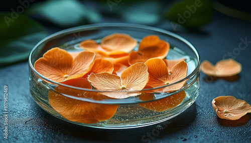 Freshness of nature in flower, leaf, fruit bowl generated by AI