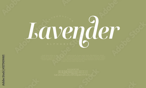Lavender typography beauty fashion elegant minimalist serif italic fonts decorative wedding vintage retro logos. Minimal luxury font alphabet logo. Vector illustration
