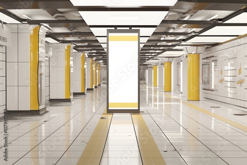 mockup of an advertising display in the entrance to subway station photo