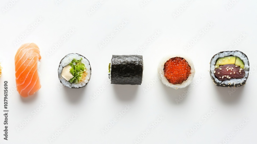 Isolated closeup of a golden ring with a red diamond, set on a white plate with a set of colorful sushi rolls and a green dessert, symbolizing love and sweetness Isolated closeup of a golden ring with a red diamond, set on a white plate with a set of colorful sushi rolls and a green dessert, symbolizing love and sweetness