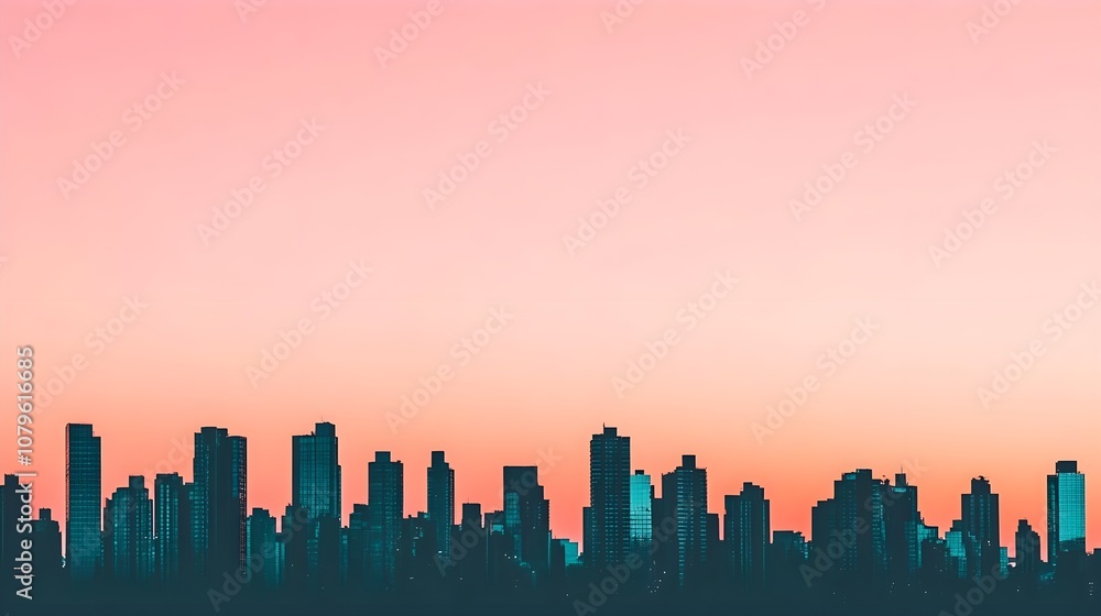 Obraz premium Cityscape Silhouette Sunset
