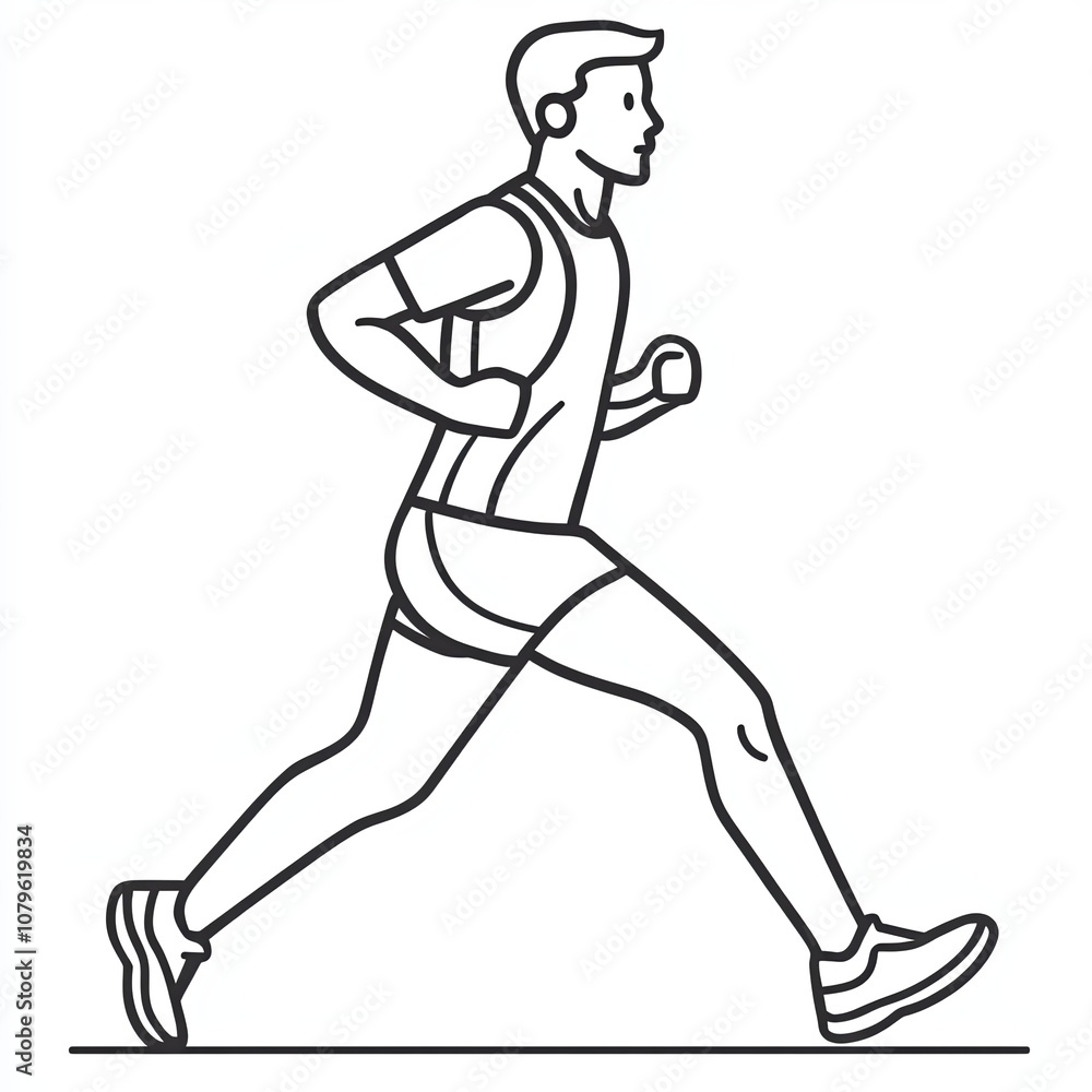 This depiction showcases a marathon runner in motion, exemplifying athleticism and energy with a minimalist black and white icon design against a plain background This depiction showcases a marathon runner in motion, exemplifying athleticism and energy with a minimalist black and white icon design against a plain background