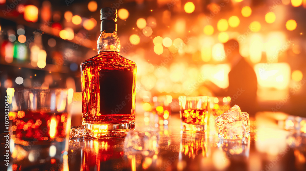 Whiskey Night at the Bar: Golden Hour Ambiance Whiskey Night at the Bar: Golden Hour Ambiance