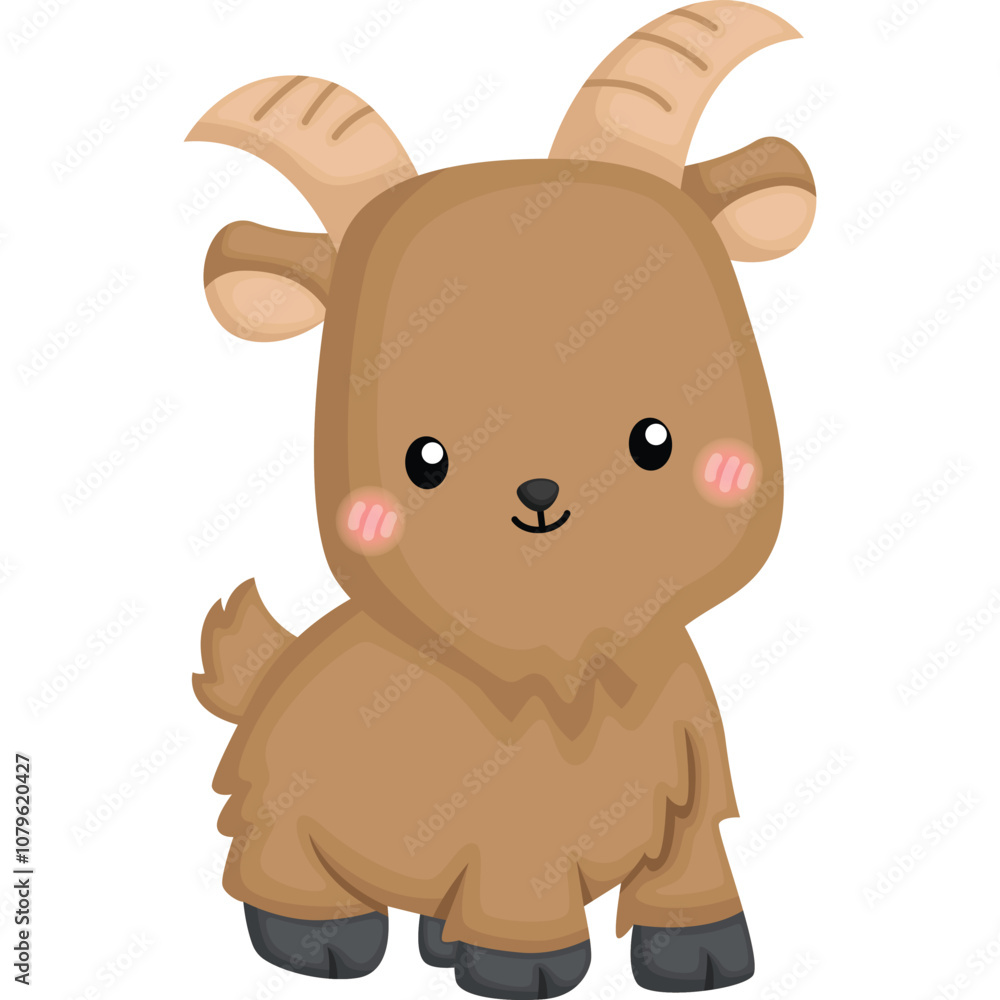 a vector of a cute baby goat a vector of a cute baby goat