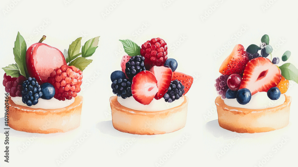 Trio of Exquisite Fruit Tarts Trio of Exquisite Fruit Tarts