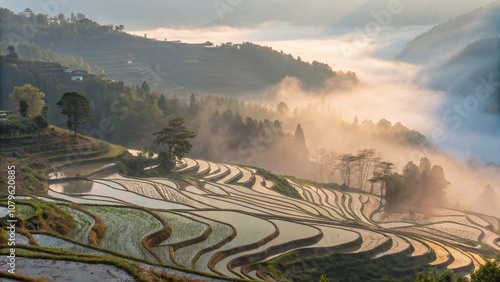 China's Yuanyang Rice Terraces photo