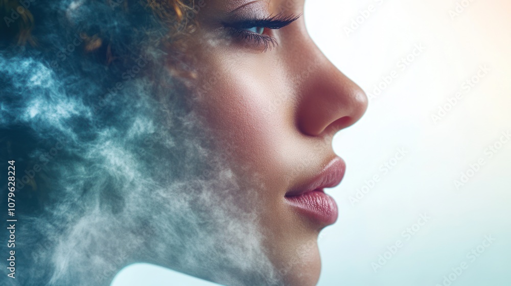 Woman With Smoke Abstract Portrait Woman With Smoke Abstract Portrait