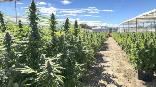 Medical cannabis plants nearing harvest readiness photo