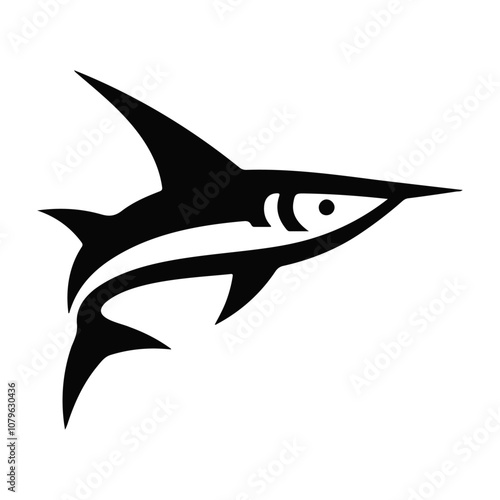 Aquatic underwater swordfish vector icon design