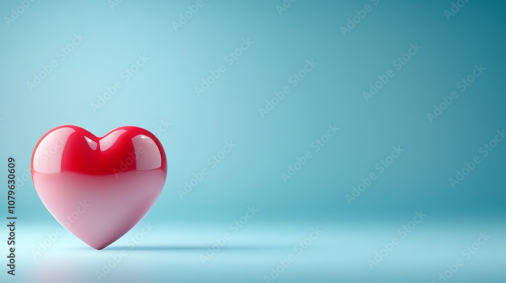 3D Heart Shape on Colorful Background 3D Heart Shape on Colorful Background