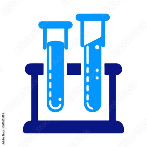 Test tubes in a holder in a laboratory vector icon design