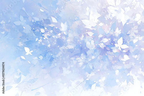 朝日に輝く花畑