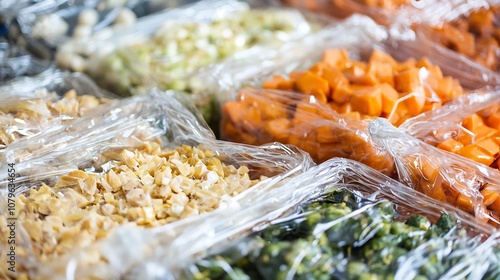 Packed Donations of Leftover Food Being Prepared for Distribution to Aid in Hunger Relief Efforts and Reduce Food Waste in the Community photo