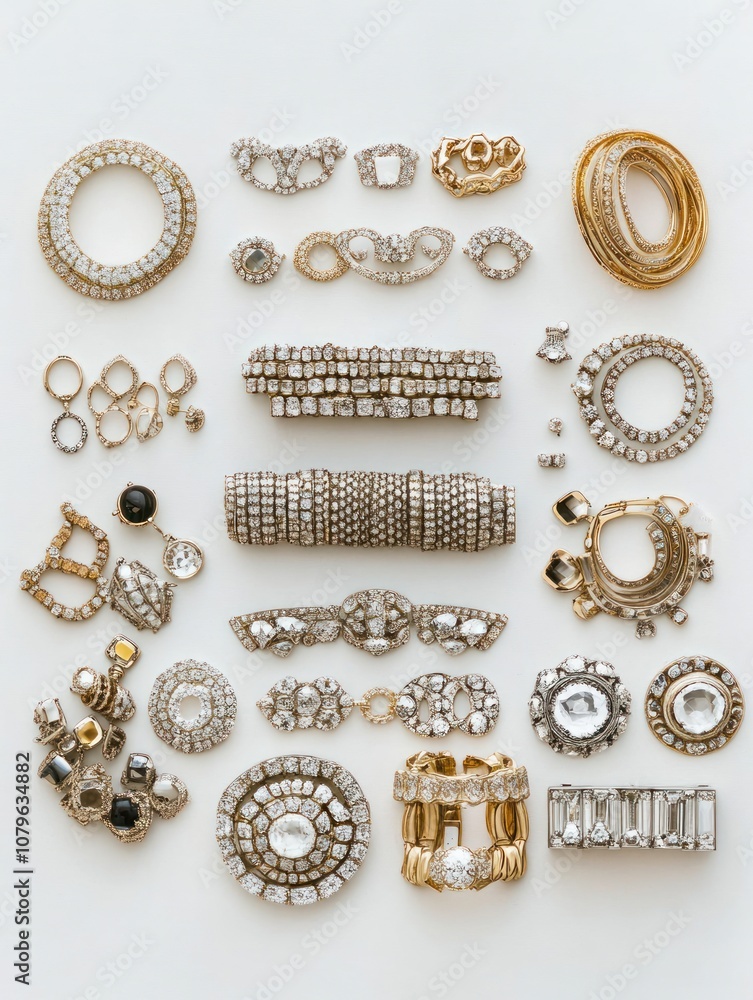 A collection of assorted jewelry pieces, showcasing various designs and materials. A collection of assorted jewelry pieces, showcasing various designs and materials.