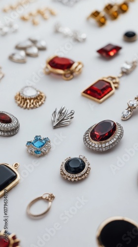 A collection of assorted jewelry pieces displayed on a surface.