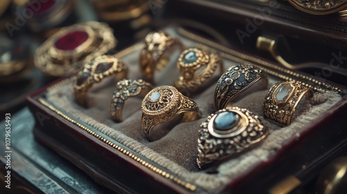 Antique Gold Rings with Gemstones