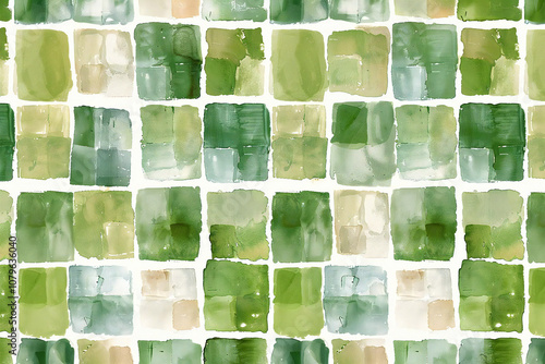 緑と黄色の水彩模様