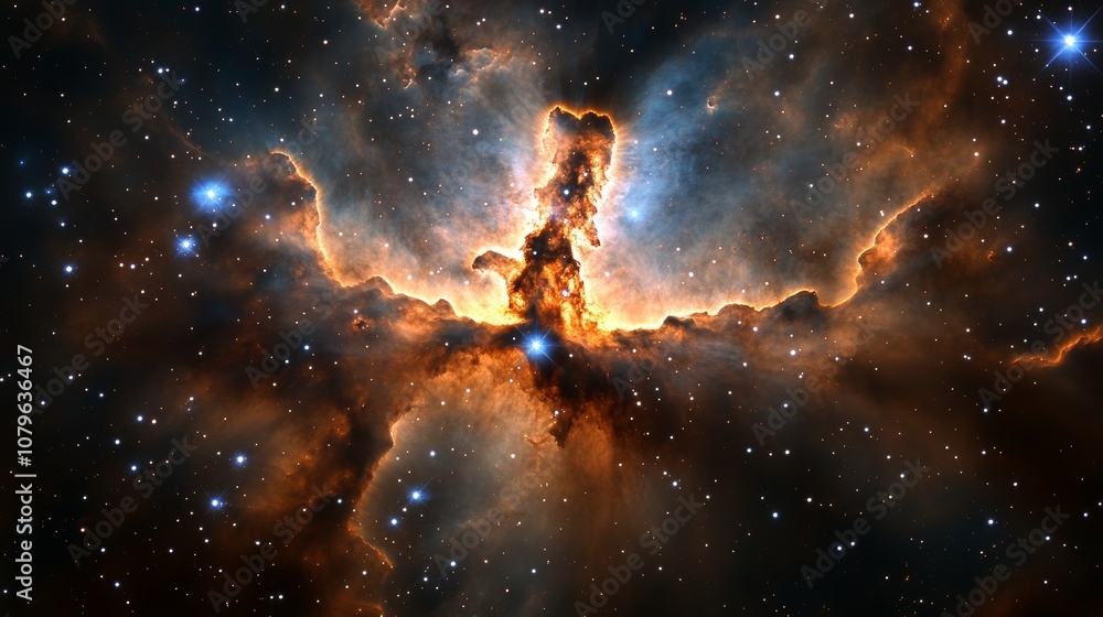 Obraz premium Cosmic Nebula Starry Night Celestial Clouds Galactic Dust Space Exploration