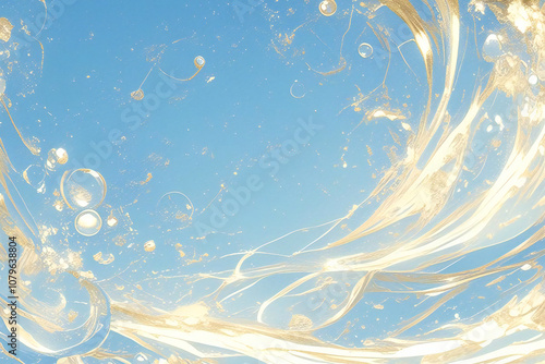 青と白の風が描く幻想的な流れ