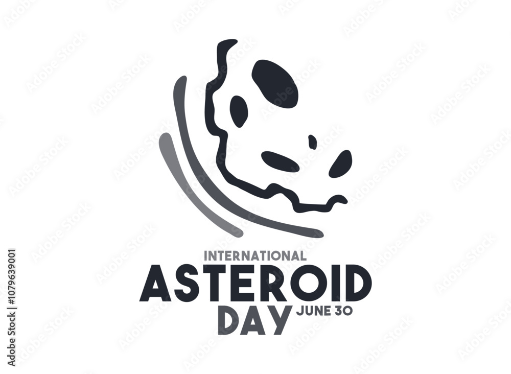 Obraz premium International Asteroid Day design vector. June 30. Hand drawn. Doodle.