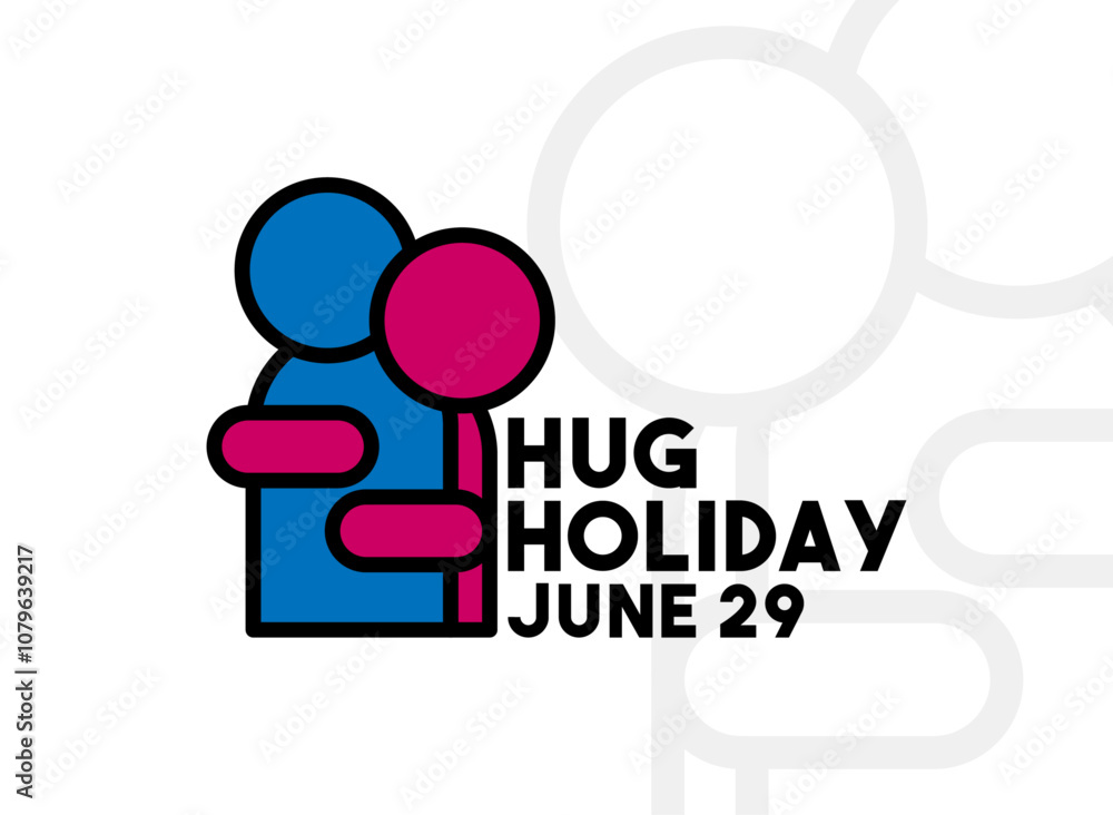Hug Holiday. June 29. Flat design vector. Hug Holiday. June 29. Flat design vector.