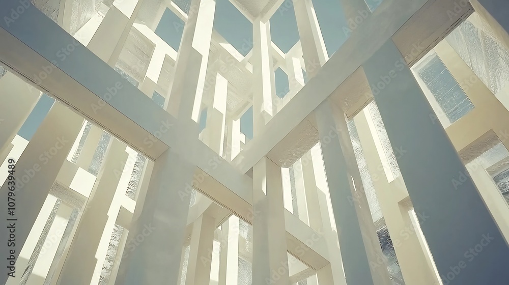 Fototapeta premium Vertical farming greenhouse with an innovative architectural design featuring natural lighting and energy efficient technology for sustainable agricultural production