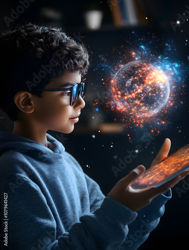 Interactive Holographic Learning: Students and Teachers Using VR, AR, and AI in a Futuristic Classroom with Models, Digital Maps, and Virtual Worlds for Immersive Education photo