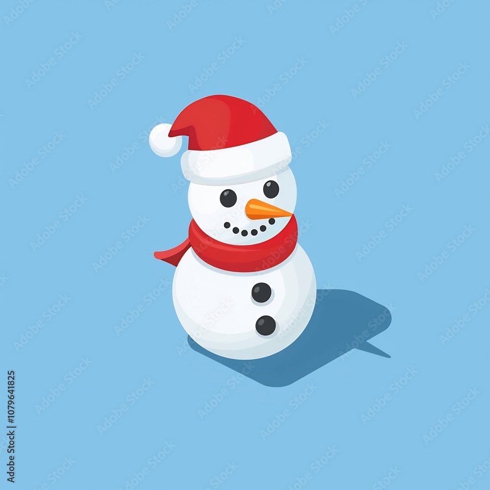 Minimalist Snowman on Blue Background for Christmas or Winter Holiday Minimalist Snowman on Blue Background for Christmas or Winter Holiday