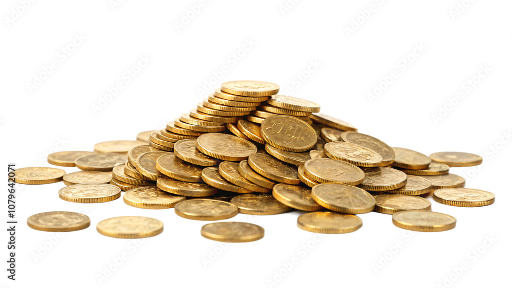 Golden coins piled high, symbolizing wealth and financial prosperity Golden coins piled high, symbolizing wealth and financial prosperity
