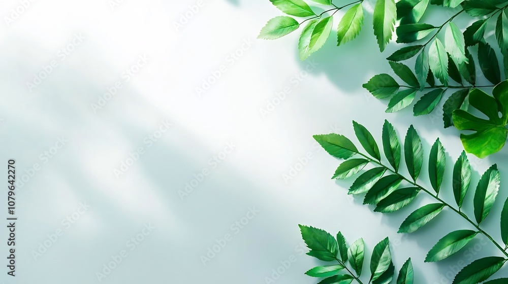 Fototapeta premium Serene Minimalist White Background with Playful Shadow Effects for Sleek Modern Mockups and Product Displays