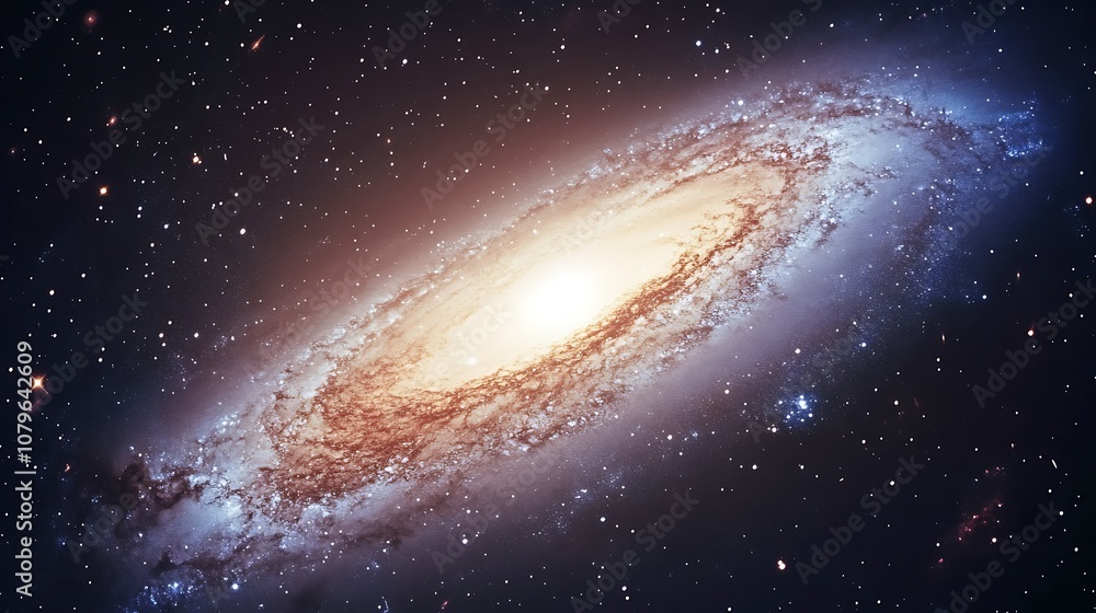 Fototapeta premium Galaxy with stars and nebula in deep space.