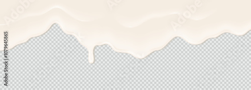 Yogurt, milk or cream surface creamy liquid melt splash flowing background. Vector white milk splash or ice cream flow soft texture on transparent background for sweet dessert design. 3D Illustration