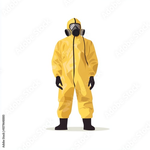 Hazmat Suit Worker Protection Illustration