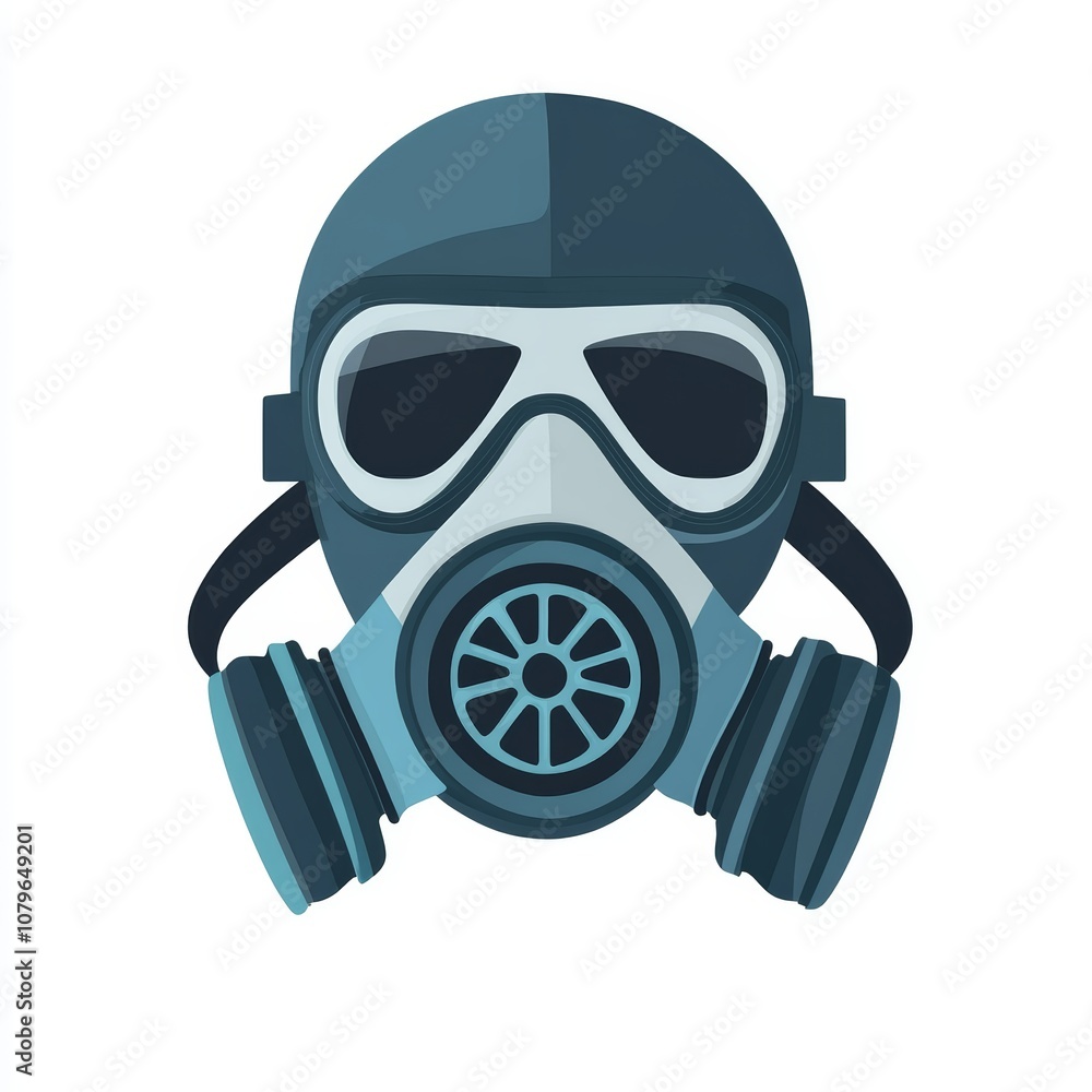 Industrial Respirator Mask Flat Icon Design Industrial Respirator Mask Flat Icon Design