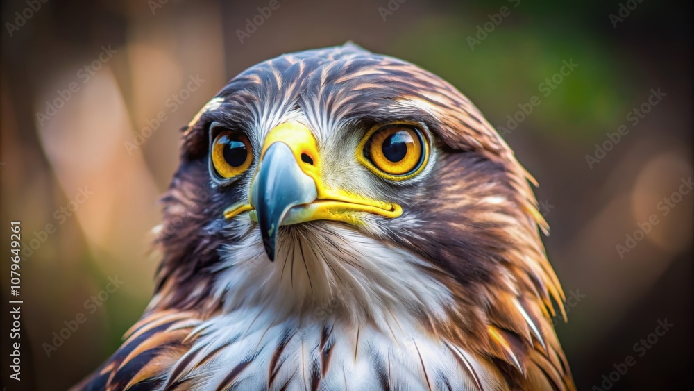 Obraz premium Adorable portrait of a small eagle with big eyes and beautiful plumage, eagle, small, adorable, portrait, eyes, plumage, bird