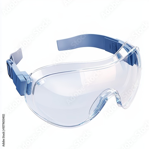 Safety Glasses  Eye Protection  Clear Lens Goggles  3D Rendering  Workplace Safety Equipme photo