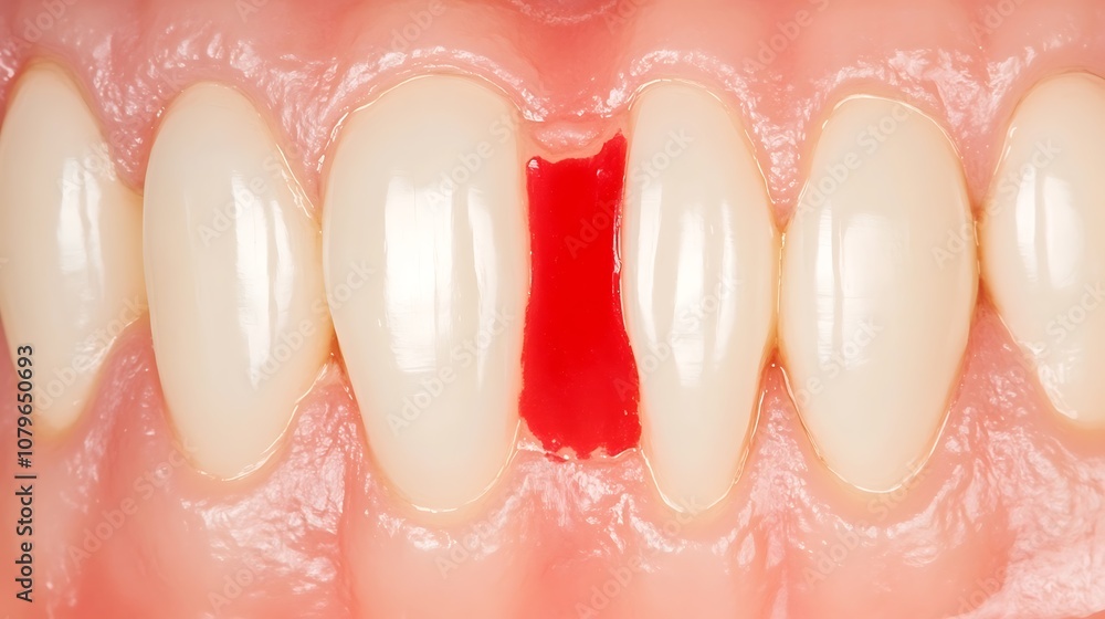 Fototapeta premium Close up of dental filling procedure being performed on a patient s tooth to restore it and improve overall oral health and hygiene