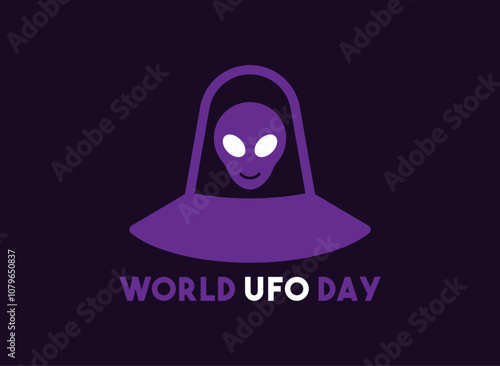Vector Illustration of World Ufo Day. Flat design vector.