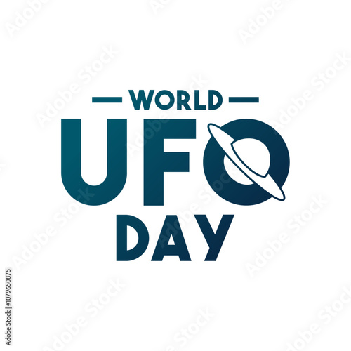 World Ufo Day text design vector on white background.